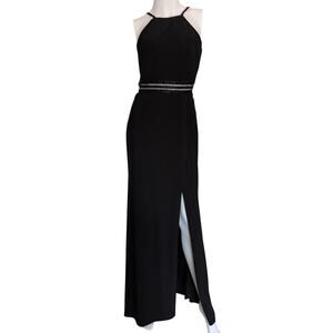 Morgan Co Halter Evening Gown 6 Corset Back Bead Elegant Y2K Occasion Glam Event